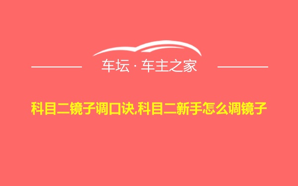 科目二镜子调口诀,科目二新手怎么调镜子