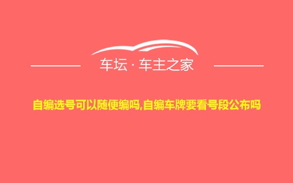 自编选号可以随便编吗,自编车牌要看号段公布吗