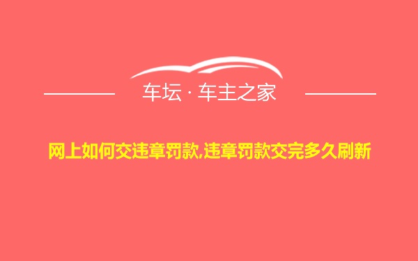 网上如何交违章罚款,违章罚款交完多久刷新