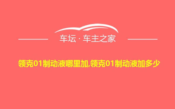 领克01制动液哪里加,领克01制动液加多少