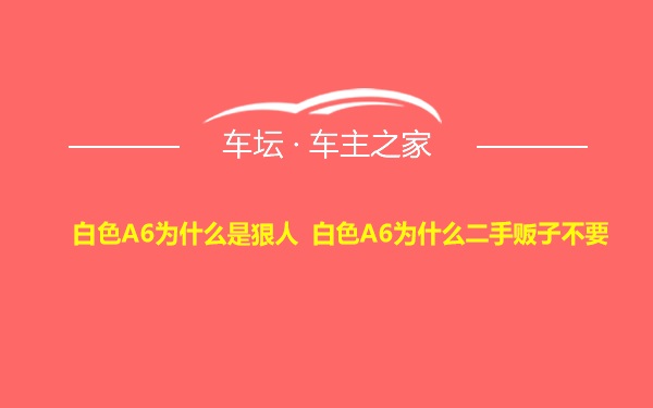 白色A6为什么是狠人 白色A6为什么二手贩子不要