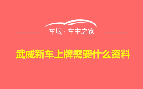 武威新车上牌需要什么资料