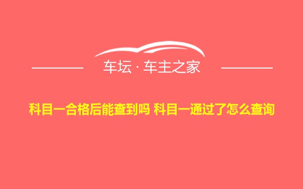 科目一合格后能查到吗 科目一通过了怎么查询