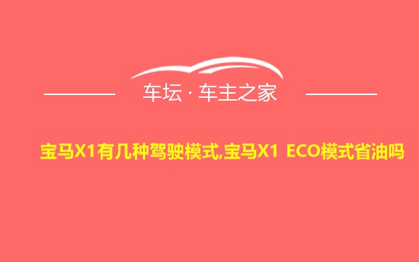 宝马X1有几种驾驶模式,宝马X1 ECO模式省油吗