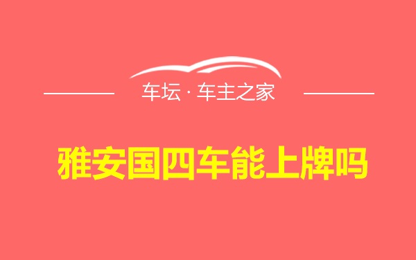 雅安国四车能上牌吗