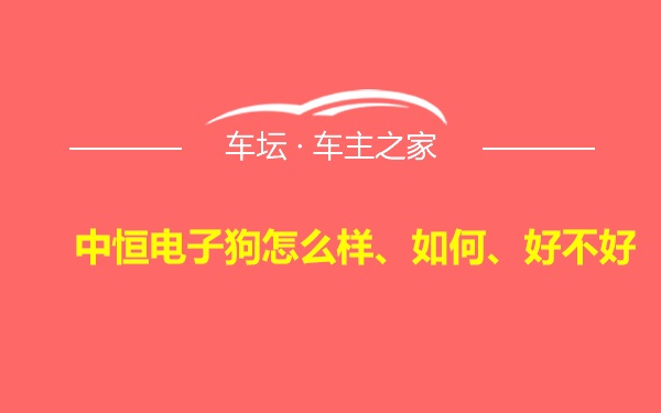 中恒电子狗怎么样、如何、好不好