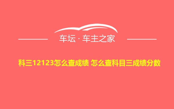 科三12123怎么查成绩 怎么查科目三成绩分数