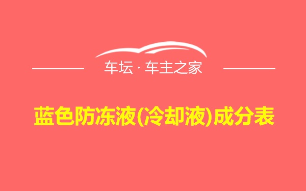 蓝色防冻液(冷却液)成分表