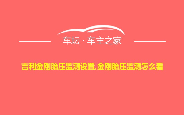 吉利金刚胎压监测设置,金刚胎压监测怎么看