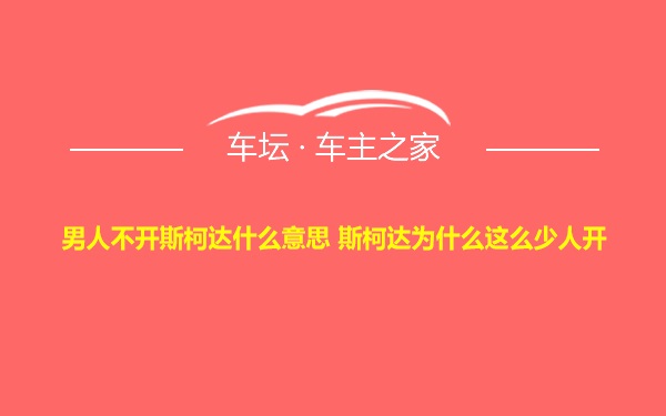 男人不开斯柯达什么意思 斯柯达为什么这么少人开