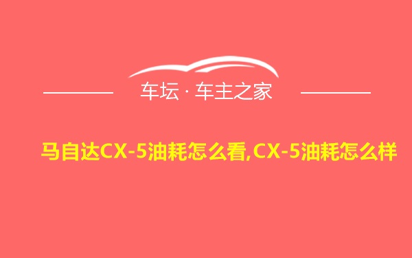 马自达CX-5油耗怎么看,CX-5油耗怎么样