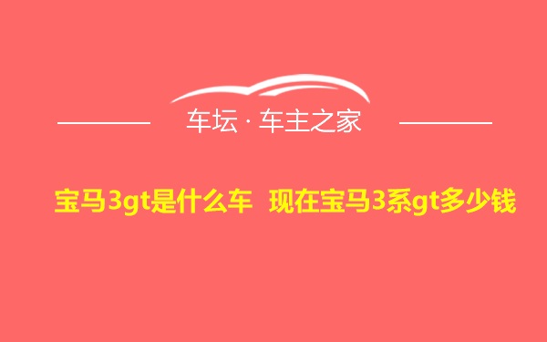 宝马3gt是什么车 现在宝马3系gt多少钱