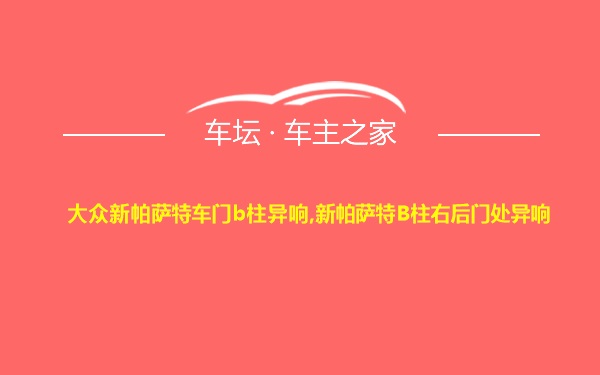 大众新帕萨特车门b柱异响,新帕萨特B柱右后门处异响