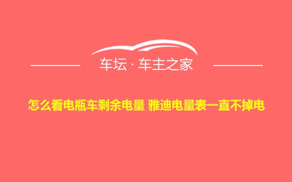 怎么看电瓶车剩余电量 雅迪电量表一直不掉电