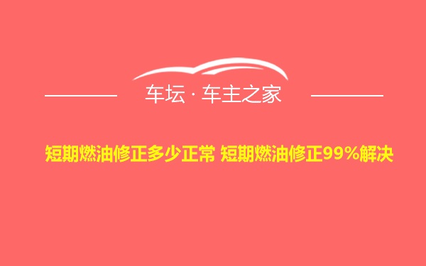 短期燃油修正多少正常 短期燃油修正99%解决