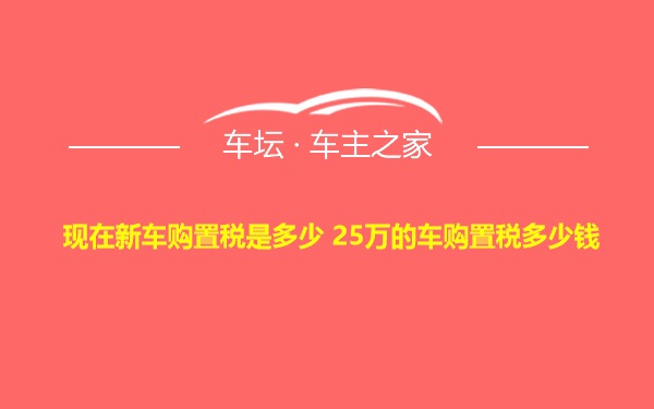 现在新车购置税是多少 25万的车购置税多少钱