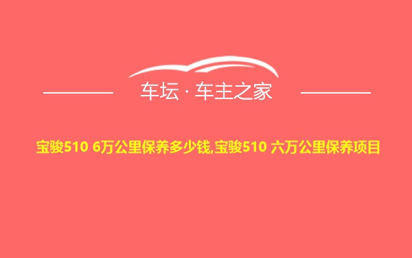 宝骏510 6万公里保养多少钱,宝骏510 六万公里保养项目