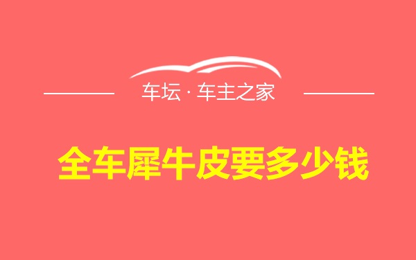 全车犀牛皮要多少钱