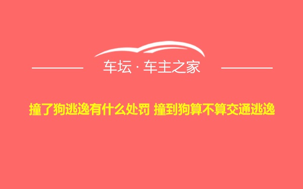 撞了狗逃逸有什么处罚 撞到狗算不算交通逃逸