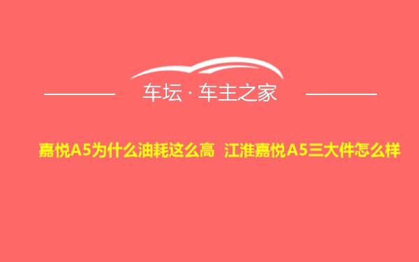 嘉悦A5为什么油耗这么高 江淮嘉悦A5三大件怎么样