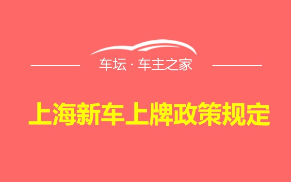 上海新车上牌政策规定