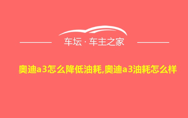 奥迪a3怎么降低油耗,奥迪a3油耗怎么样