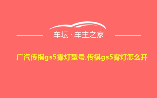 广汽传祺gs5雾灯型号,传祺gs5雾灯怎么开