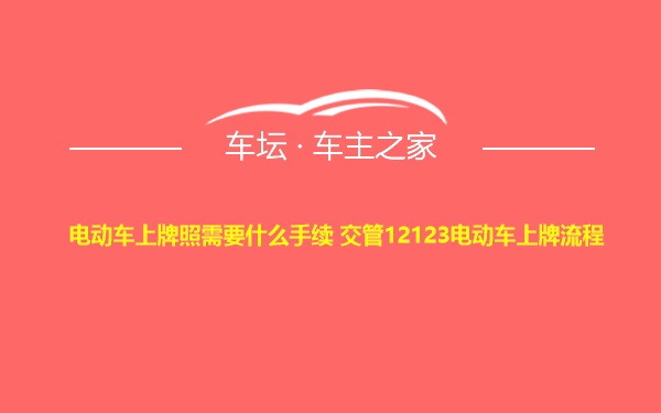 电动车上牌照需要什么手续 交管12123电动车上牌流程