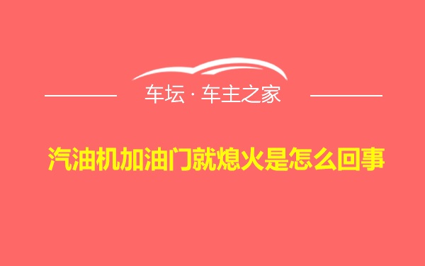 汽油机加油门就熄火是怎么回事