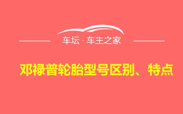 邓禄普轮胎型号区别、特点