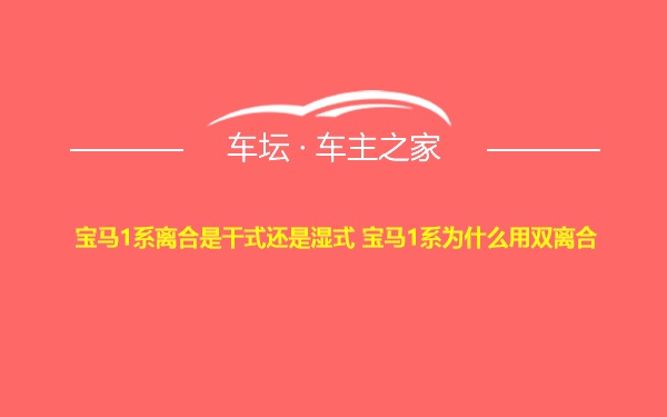 宝马1系离合是干式还是湿式 宝马1系为什么用双离合