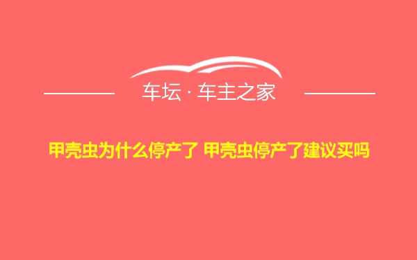 甲壳虫为什么停产了 甲壳虫停产了建议买吗