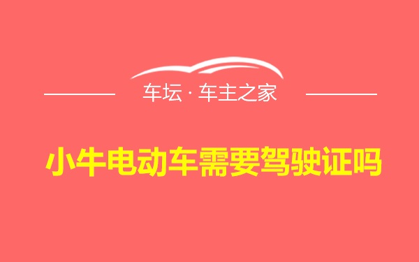 小牛电动车需要驾驶证吗