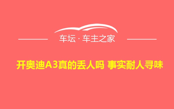 开奥迪A3真的丢人吗 事实耐人寻味