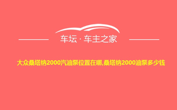 大众桑塔纳2000汽油泵位置在哪,桑塔纳2000油泵多少钱