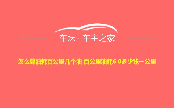 怎么算油耗百公里几个油 百公里油耗6.0多少钱一公里