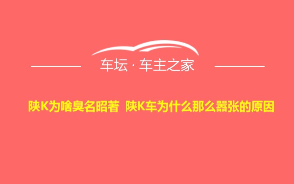 陕K为啥臭名昭著 陕K车为什么那么嚣张的原因