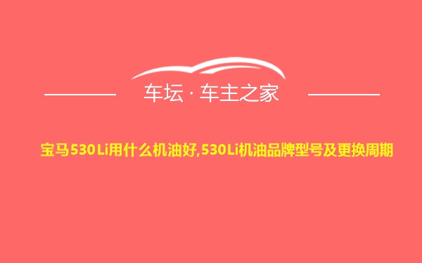 宝马530Li用什么机油好,530Li机油品牌型号及更换周期