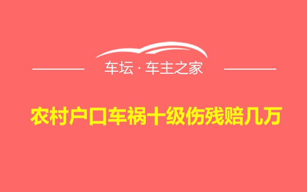 农村户口车祸十级伤残赔几万