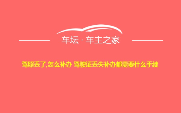 驾照丢了,怎么补办 驾驶证丢失补办都需要什么手续