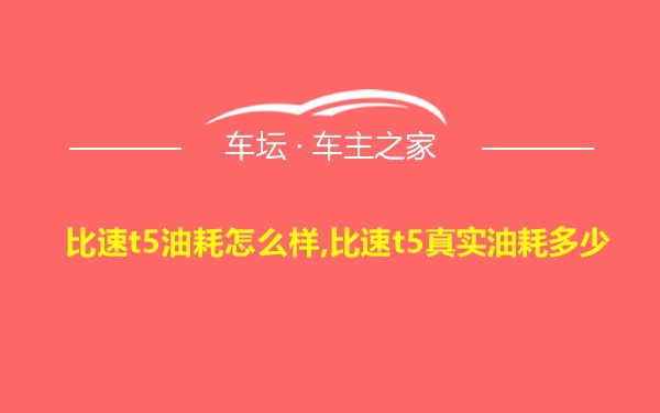 比速t5油耗怎么样,比速t5真实油耗多少