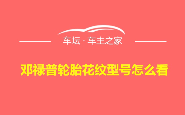 邓禄普轮胎花纹型号怎么看