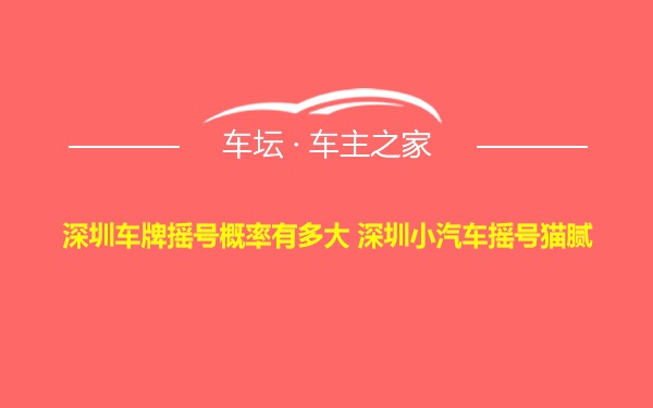 深圳车牌摇号概率有多大 深圳小汽车摇号猫腻