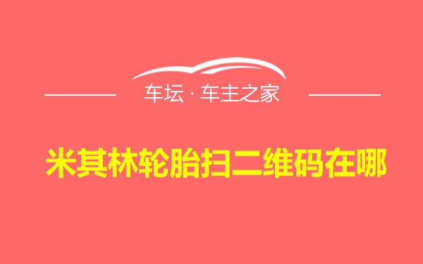 米其林轮胎扫二维码在哪