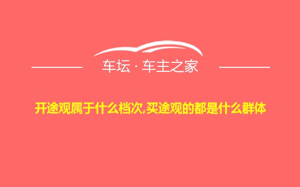 开途观属于什么档次,买途观的都是什么群体