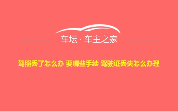 驾照丢了怎么办 要哪些手续 驾驶证丢失怎么办理