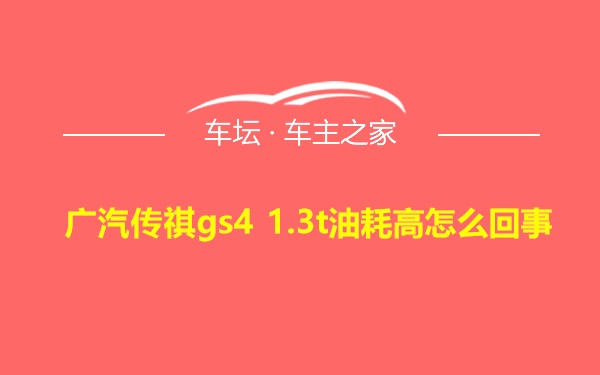 广汽传祺gs4 1.3t油耗高怎么回事