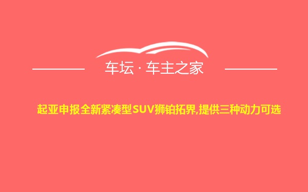 起亚申报全新紧凑型SUV狮铂拓界,提供三种动力可选