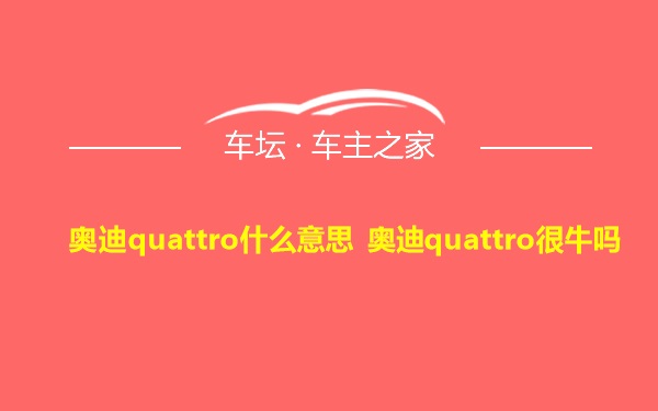 奥迪quattro什么意思 奥迪quattro很牛吗